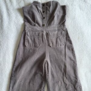 GRAY STRAPLESS OVERALLS